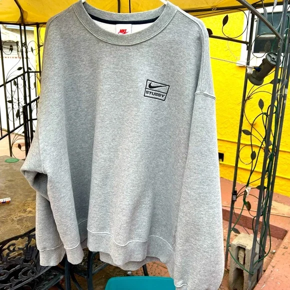 Stussy | Sweaters | Nike X Stussy Nrg Br Crew Fleece Gray Mens Xl  